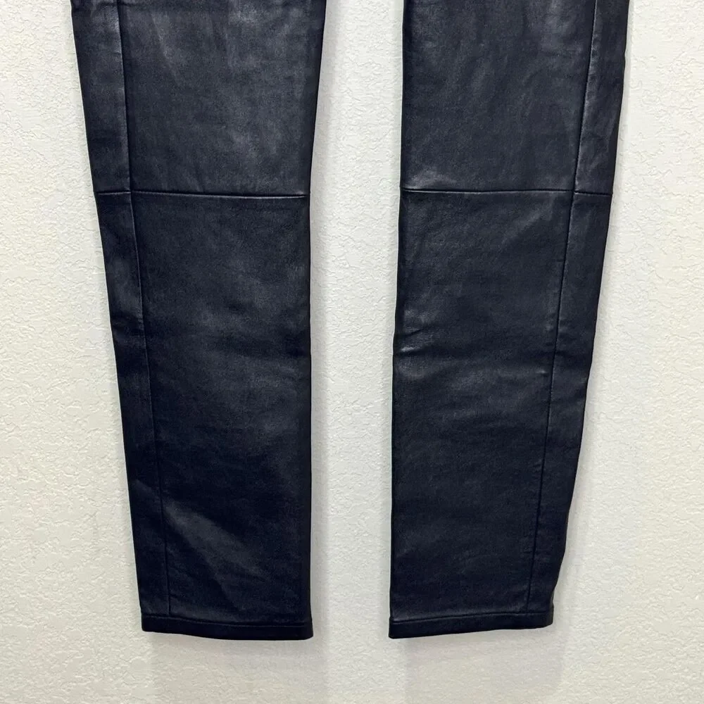 Michael Stars Pants Womens Medium Black Stretch Leather Leggings Skinny KT13C750